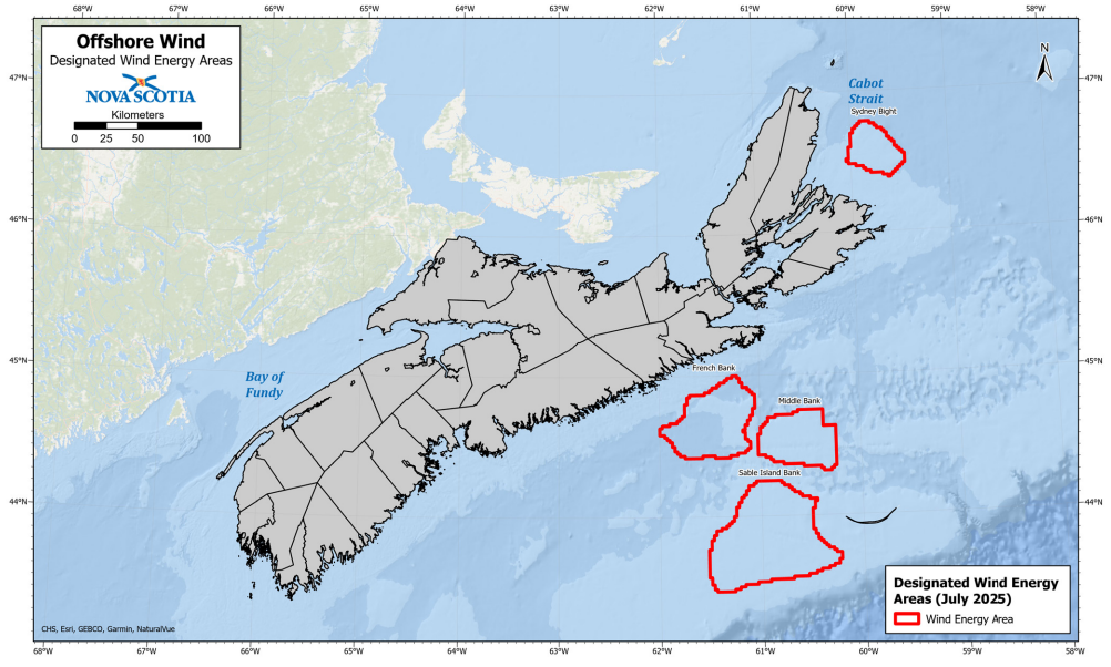 Nova Scotia designates offshore areas for wind development in “Wind West” scheme